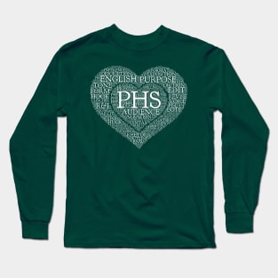 PHS English Love White Text Long Sleeve T-Shirt